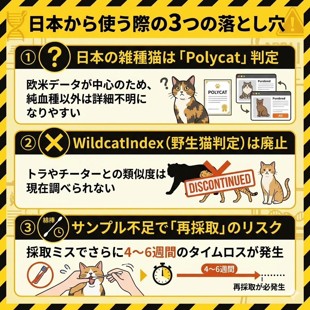 日本からBasepawsを使う際の3つの落とし穴。雑種猫のPolycat判定、野生猫判定の廃止、サンプル不足による再採取リスクについて